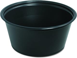 Dart Conex Complements 3.25 oz Black Plastic Portion Container, 325PCBLK (2,500 Count)