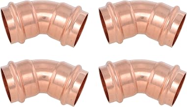 SharkBite 1-1/4 x 1-1/4 Inch 45 Degree Elbow, Copper Press Plumbing Fitting, Pack of 4, UPR0535X4