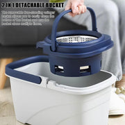 This Spin Mop Bucket with Wringer Set for Home - Mop Bucket System for Floor Cleaning - Detachable Splash Guard Spin Basket - Extendable Telescopic Handle - Extra 5PC Mop Heads by