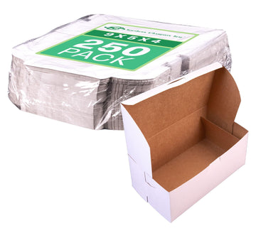 SCT White One-Piece Non-Window Bakery Boxes by SOUTHERN CHAMPION TRAY – 9" x 5" x 4", 1.0 pounds, Cardboard, White, Pack of 250