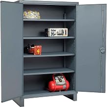 12 Gauge Heavy Duty Cabinet, 48" W x 24" D x 78" H, Gray, Assembled