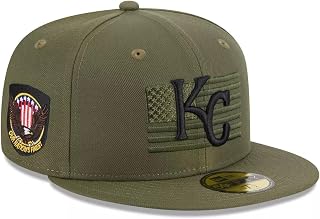 New Era Kansas City Royals Cap Green 2023 Armed Forces Day On-Field 59FIFTY Mens Fitted Hat