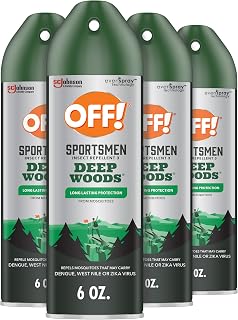 OFF! Deep Woods Sportsmen Insect Repellent Aerosol, Bug Spray Containing 30% DEET, Protects Against Mosquitoes and Ticks, 6 Oz, (Pack of 4)