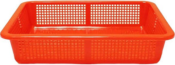 Thunder Group PLFB005 Colander/Basket, 14-1/4" x 11-1/4", Rectangular, Perforated, Durable, Stackable, Plastic, Blue