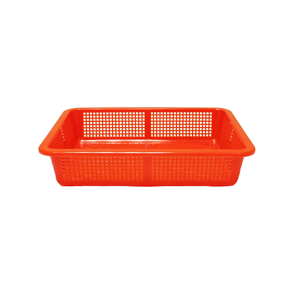 Colander/Basket, 14-1/4" x 11-1/4", Rectangular, Perforated, Durable, Stackable, Plastic, Blue by Thunder Group – Model PLFB005