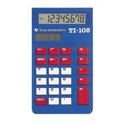 Solar Powered Calculator by Texas Instruments – Small, Plastic, Blue, Model TI-108