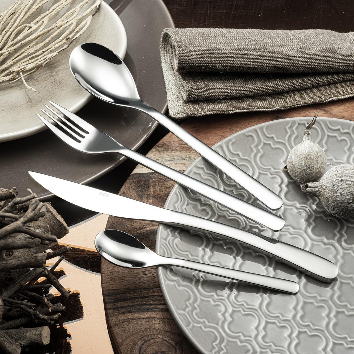 table cutlery 24-piece for 6 people by Amefa – Stainless Steel, siliver, Model 190700AF20C40