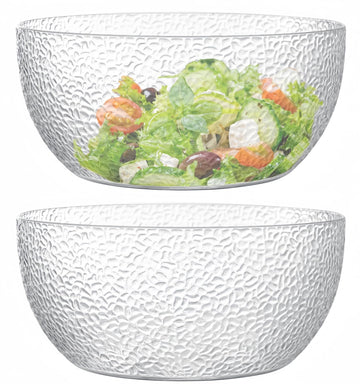 Qxbekmor Acrylic Serving Bowls, 118 oz, Clear, Set of 2