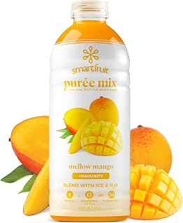 Smartfruit Mellow Mango + Immunity – 100% Real Fruit Purée with Mango, Banana, Apple & Pineapple – Great for Smoothies, Juice, Yogurt, Cocktails, Teas – High in Vitamin C, Selenium & Zinc – 48oz