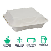 ECO PRODUCTS 9" x 9" / White / Classic Clamshell Take Out Containers