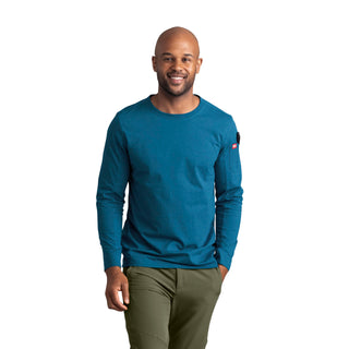Men's Long Sleeve Midweight Performance Tee by Red Kap – Large, Cotton, Heathered Mykonos, Model S4K5HM RG L