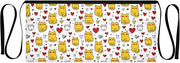 Kitchen Apron Cartoon Cat | Unisex Server Apron with 3 Pockets, Adjustable for Waiters, Gardeners, Kitchen, BBQ, Painting and Restaurant Work