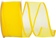 Reliant Ribbon 25771W-106-40K Charlize Sheer Satin Wired Edge Ribbon, 2-1/2 Inch X 50 Yards, Sunshine