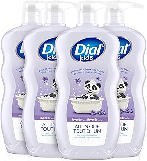 Dial Kids Lavender 3-in-1 Body + Hair + Bubble Bath, 24 Fl Oz, 4-Pack