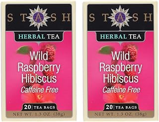 Stash Tea Wild Raspberry Hibiscus tea - 20 Count (Pack of 2)