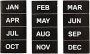 MasterVision Interchangeable Magnetic Board Accessories, Months of Year, Black/White, 2" x 1", 12 Pieces
