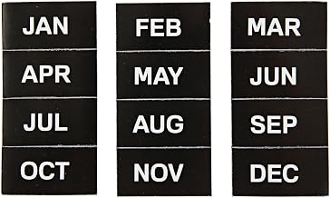 MasterVision Interchangeable Magnetic Board Accessories, Months of Year, Black/White, 2" x 1", 12 Pieces