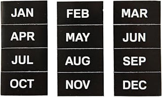 MasterVision Interchangeable Magnetic Board Accessories, Months of Year, Black/White, 2" x 1", 12 Pieces