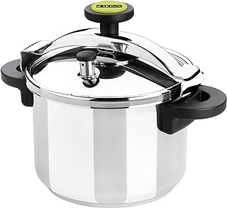 Monix Pressure Cooker With Steamer Basket, Safety Valve, 8.5 Qt. Stainless Steel 013204