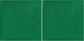 Creative Converting Touch of Color 3-Ply 50 Count Paper Beverage Napkins, Emerald Green (Pack of 2)