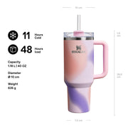 STANLEY Pink Pattern (Rose Petal) / 40 Ounces / Quencher H2.0 FlowState Tumbler Tumblers