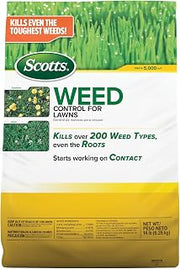 Scotts Weed Control for Lawns, 14 lbs. | Weed Killer for Lawns, Kills Over 200 Types Including Dandelion and Clover, Covers 5,000 sq. ft.