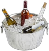 Tablecraft Products WBT199 19" x 9" Round Wave Beverage Tub Stainless Steel