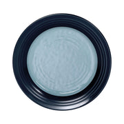 Round Two-Tone Plate by Elite Global Solutions – 9" dia., Melamine, Abyss Gloss Inside/Lapis Matte Outside, Pack of 6, Model D897GM-ABY/LAP