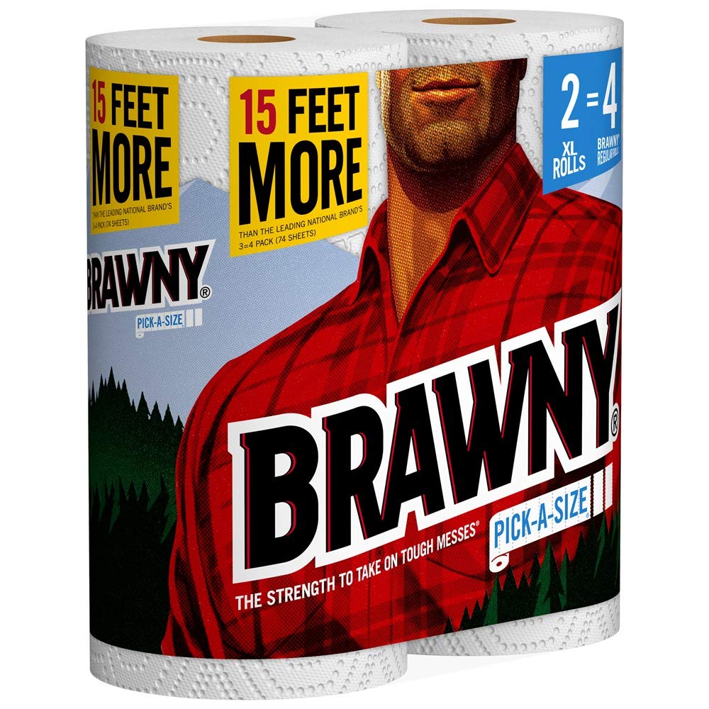 Brawny 1 / 8 Count (Pack of 1) / white Paper Towels