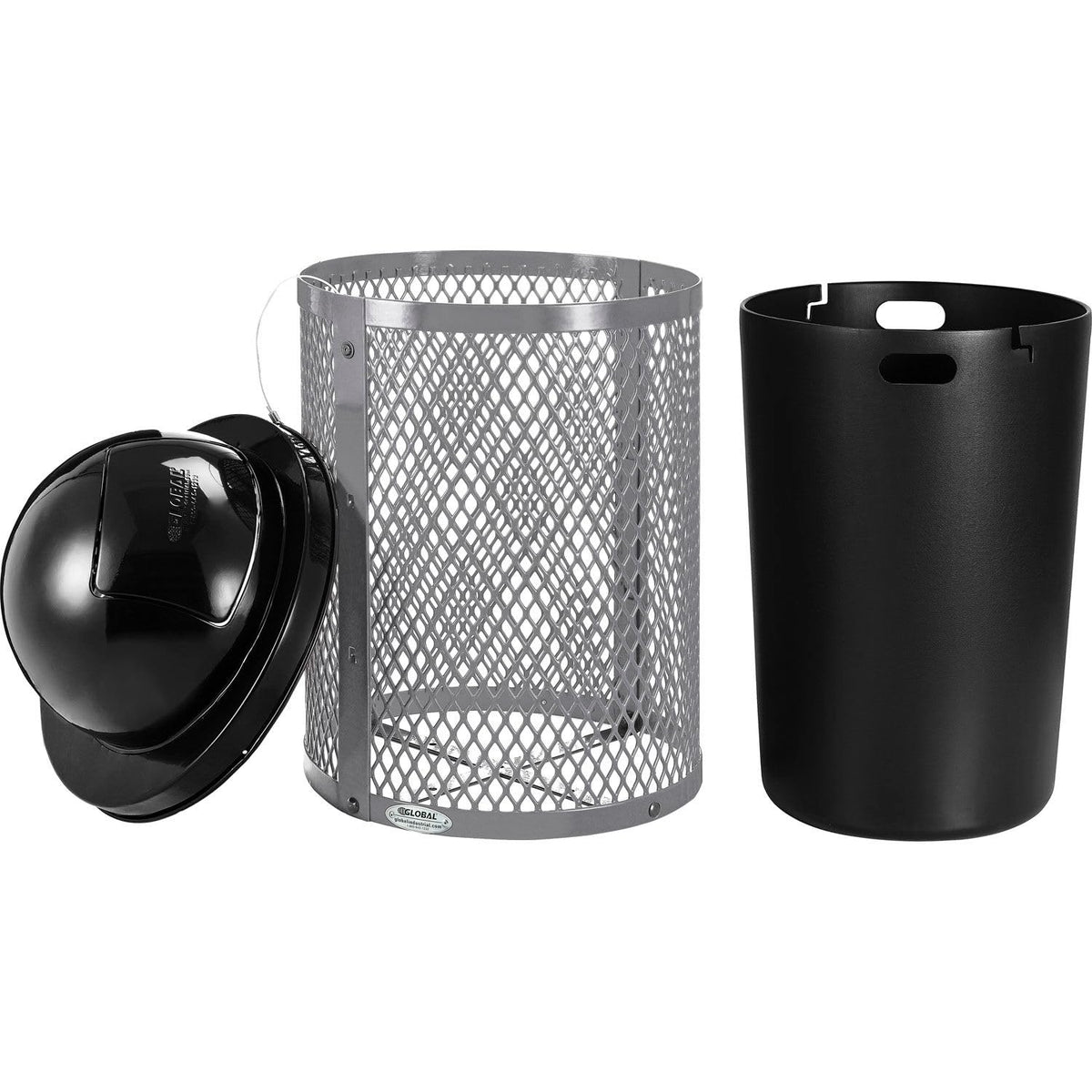 Global Industrial Gray / 36 Gallon / Industrial Trash, Recycling & Compost