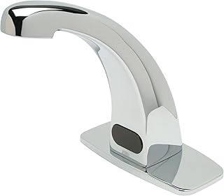 Zurn Z6913-XL-ACA-CP8-MV AquaSense Single Hole Sensor Faucet with 0.5 gpm Aerator, 6 VDC Plug-in Power Converter, Mixing Valve, and 8" Widespread Cover Plate in Chrome