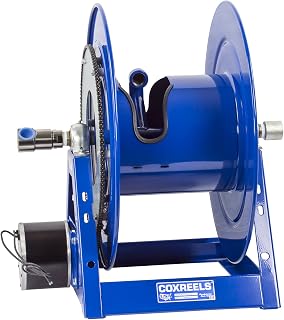 COXREELS 1175-6-125-A Compressed Air Motor Rewind Hose Reel: 1" I.D., 125' Hose Capacity, Less Hose, 3000 PSI