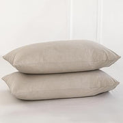 Pillowcase Set of 2 100% Washed Cotton Linen-Like Queen