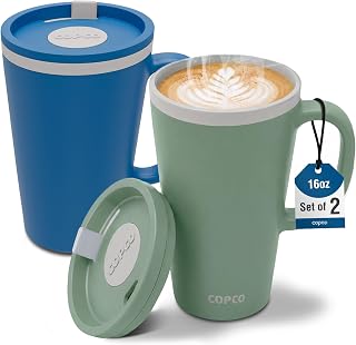 Copco Cone Cone Desk Mug 16 Oz - Blue & Green, Set of 2