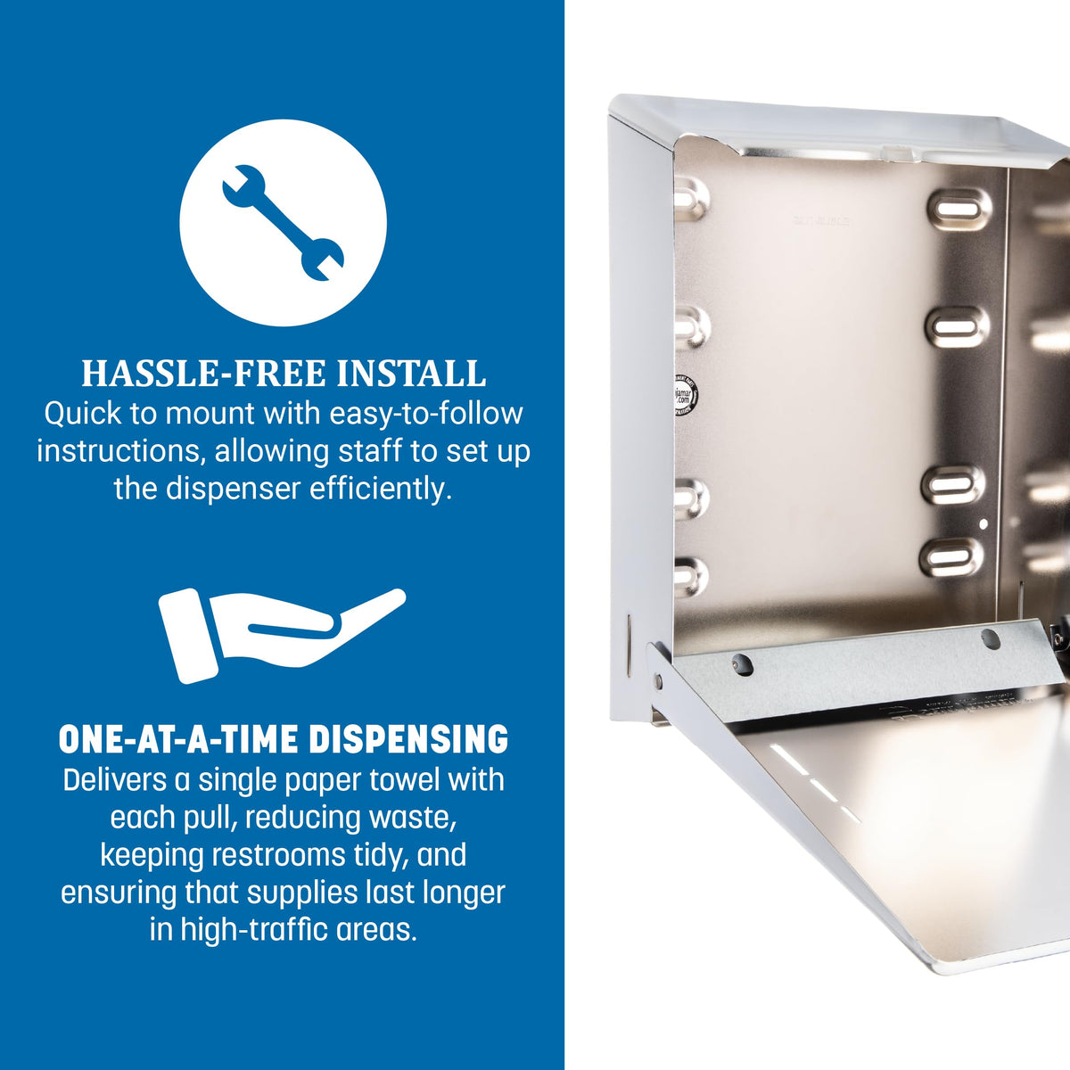San Jamar C-Fold/Multifold Commercial Towel Dispenser by Carlisle FoodService Products – 14.8" x 11.4" x 4", Stainless Steel, Chrome, Model T1900XC