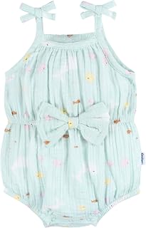 Gerber Baby Girls Gauze Sleeveless Romper