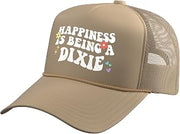 Retro Groovy Happiness is a Dixie Trucker Hat with Adjustable Mesh Back