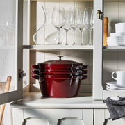 Cast Iron 4-pc Stackable Set - Grenadine by STAUB – 4-pc, 5.25 quarts, Cast Iron, Grenadine, Model 14552687