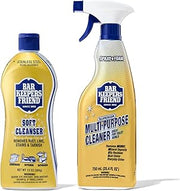 Bar Keepers Friend Soft Cleanser 13 oz + Spray & Foam Multipurpose MORE Spray Cleaner 25.4 oz, Multi Purpose Cleaner Bundle, Removes Grease, Rust Stains, Soap Scum & More in Home & Outdoors