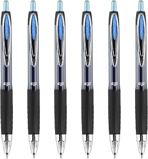 Uni-Ball uniball 207 Retractable Gel Pen, Medium Point (0.7mm), Light Blue Ink, 6 Pens