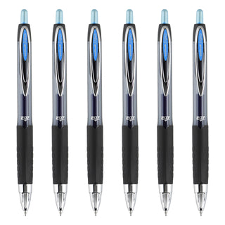 uniball 207 Retractable Gel Pen by Uni-Ball – 1 Count (Pack of 6), Gel Ink, Light Blue, Model 71629
