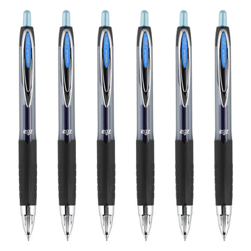 uniball 207 Retractable Gel Pen by Uni-Ball – 1 Count (Pack of 6), Gel Ink, Light Blue, Model 71629