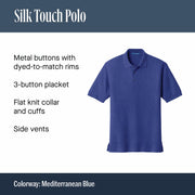 Unisex Silk Touch Polo Maroon by Port Authority – 6X-Large, Polycotton, Maroon, Model SNM-452745