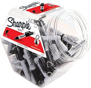 Sharpie Permanent Mini Markers, Fine Point, Black, 72 Count - Pocket Size, Keychain Clip for Badge, Nurse, Golf & Travel Use