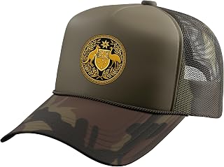 Australian Coat of arms Kangaroo emu Heraldry Trucker Hat with Adjustable Mesh Back