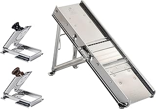 Louis Tellier 3839 Bron Coucke Mandoline Slicer with Hand Guard and (2) Blades, Stainless Steel