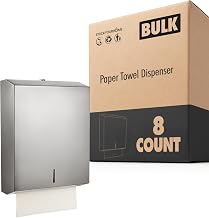 Wall Mount Paper Towel Dispenser 8 Count Large Capacity Stainless Steel Hand Towel Holder Commercial Dispenser Holds 400 Towels