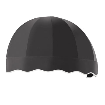 4' Bostonian (52.5"-32.25"-26.25") Dome-Shaped Fixed Awning by Awntech – 52.5"W x 32.25"H x 26.25"D, Acrylic Linen, Black, Model RB4-AZ-K