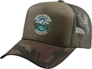 North Cascades National Park American Alps Vintage Badge Art Trucker Hat with Adjustable Mesh Back