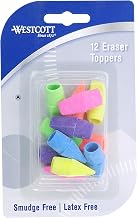 Westcott 14891 Pencil Eraser Toppers, Assorted, 12 Pack